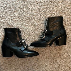 Alias Mae black buckle bootie, worn once.